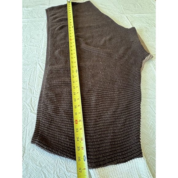 Pretty Little Things Brown/Tan Cropped Oversized Sweater Mock Neck Women's US 2 - Picture 6 of 10